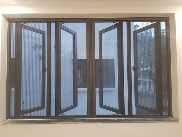 Mẫu cửa lưới chống muỗi xếp tại cửa sổ XCKCLCM16